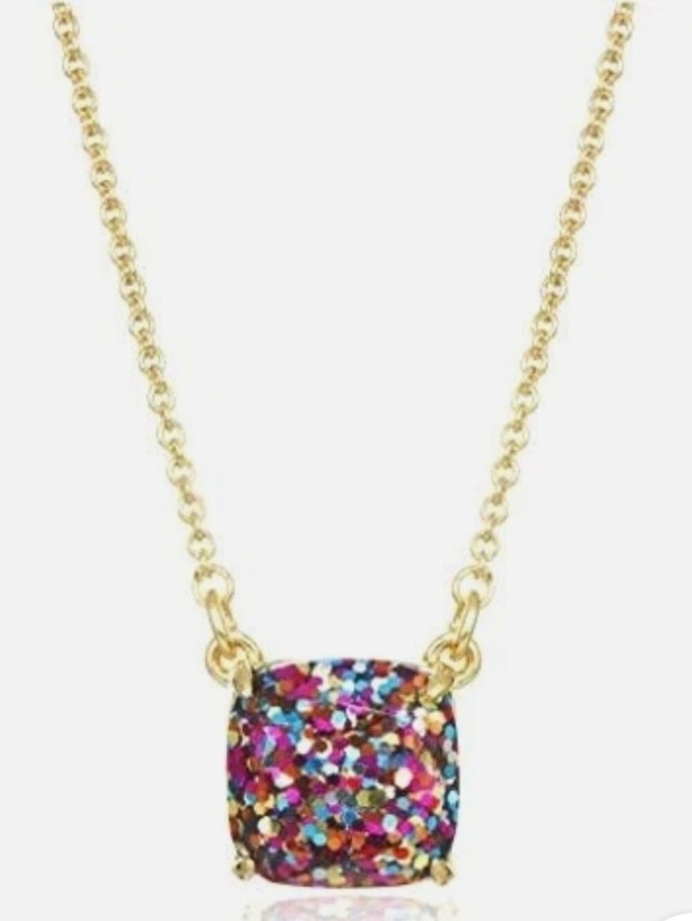Authentic Kate Spade "Cause a stir" Square Pendant Necklace. With Dust Bag